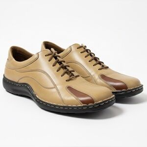 Josef Seibel Size 40 Harmony Oxford Two Tone Brown Caramel Leather Shoes Laced